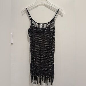 Nasty Gal Black Fishnet Dress Size Large